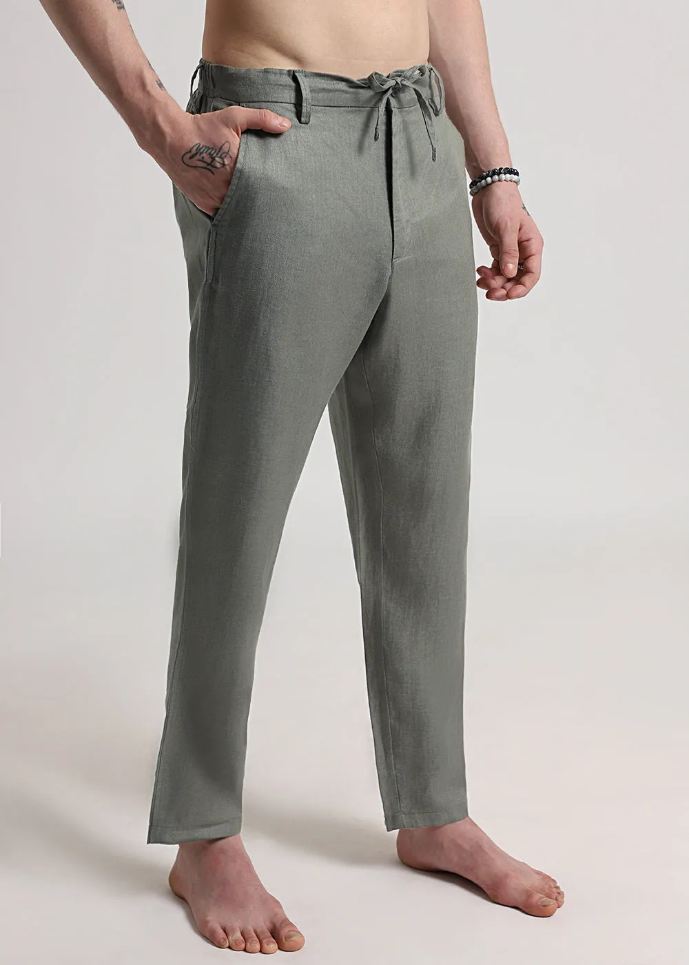 Hunter Green Linen Pant