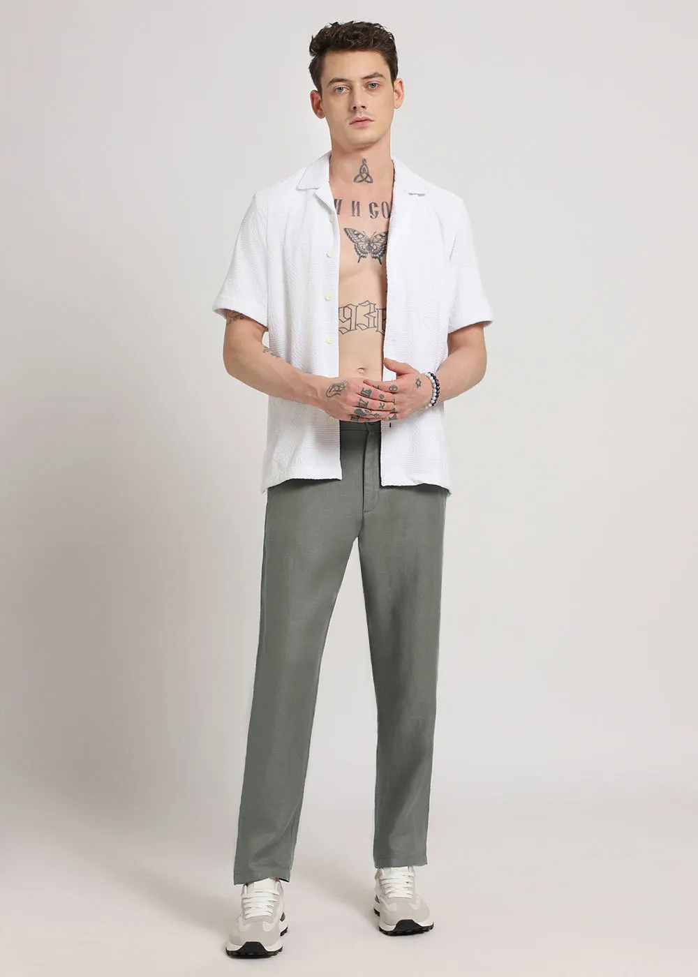 Hunter Green Linen Pant