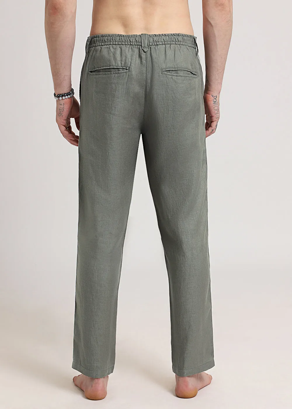 Hunter Green Linen Pant