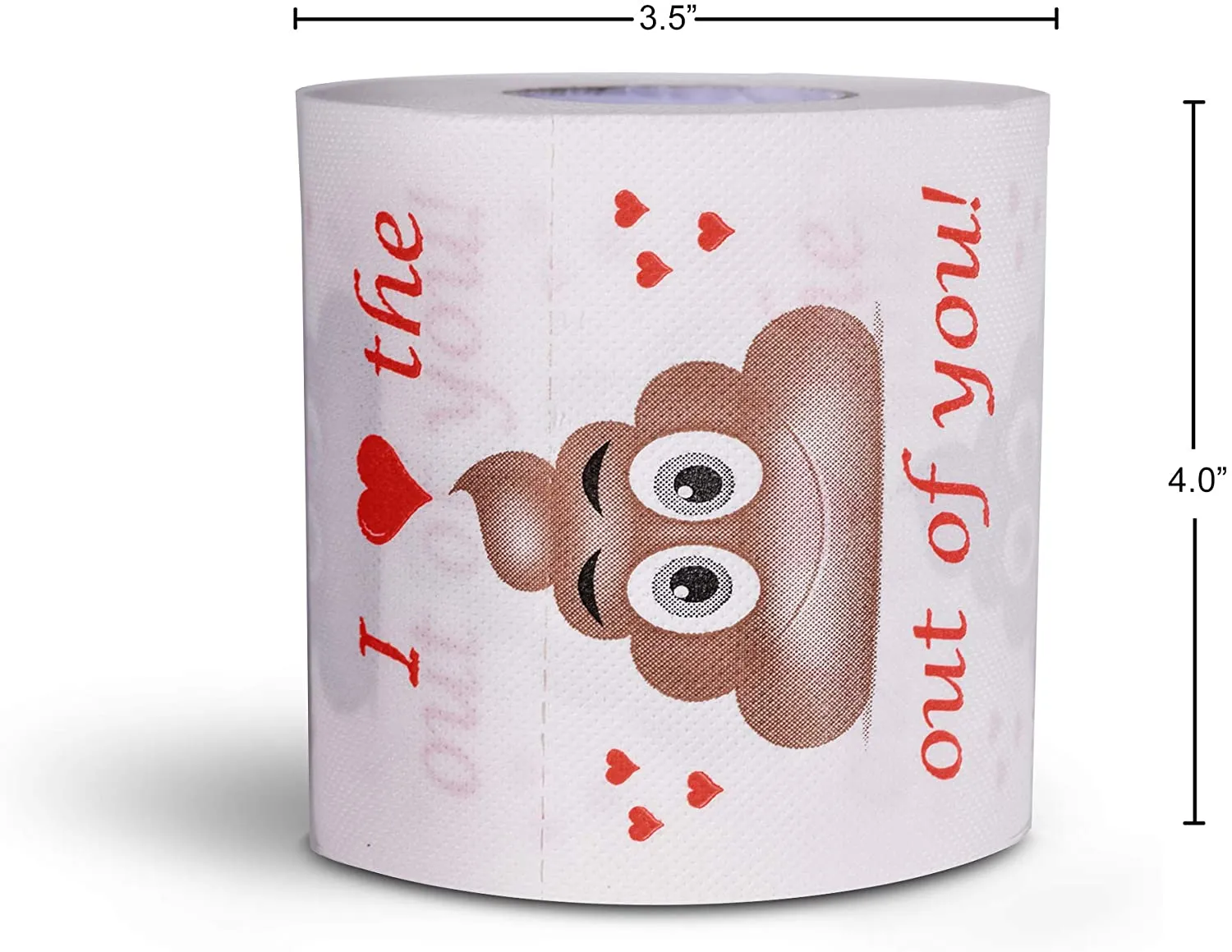 I Love The Poop Outta You Printed Toilet Paper Romantic Novelty Toilet Tissue Funny Gag Gift for Valentine's Day or Anniversary