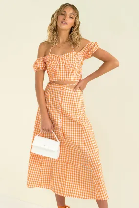 Inger Skirt / Orange Check