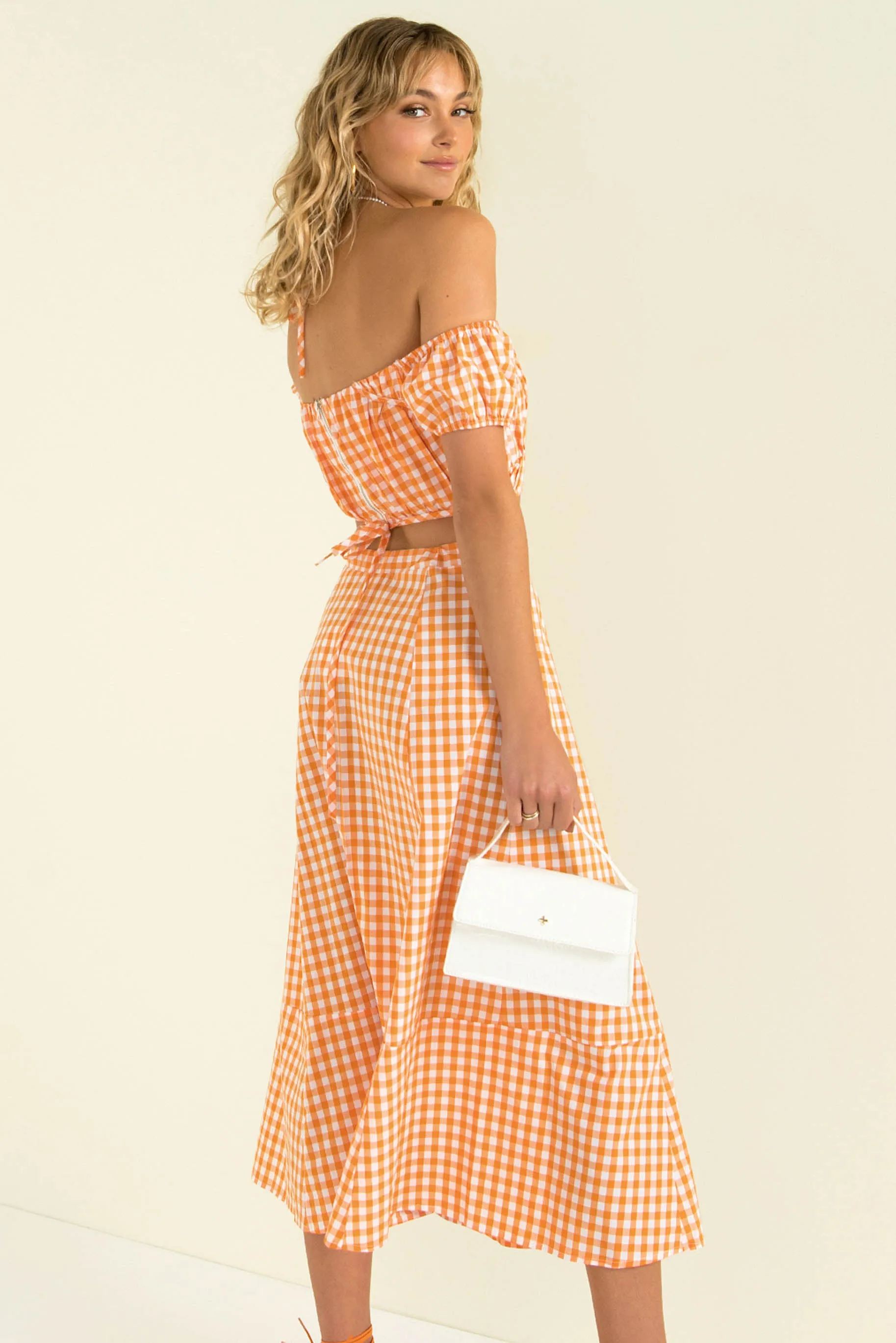 Inger Skirt / Orange Check