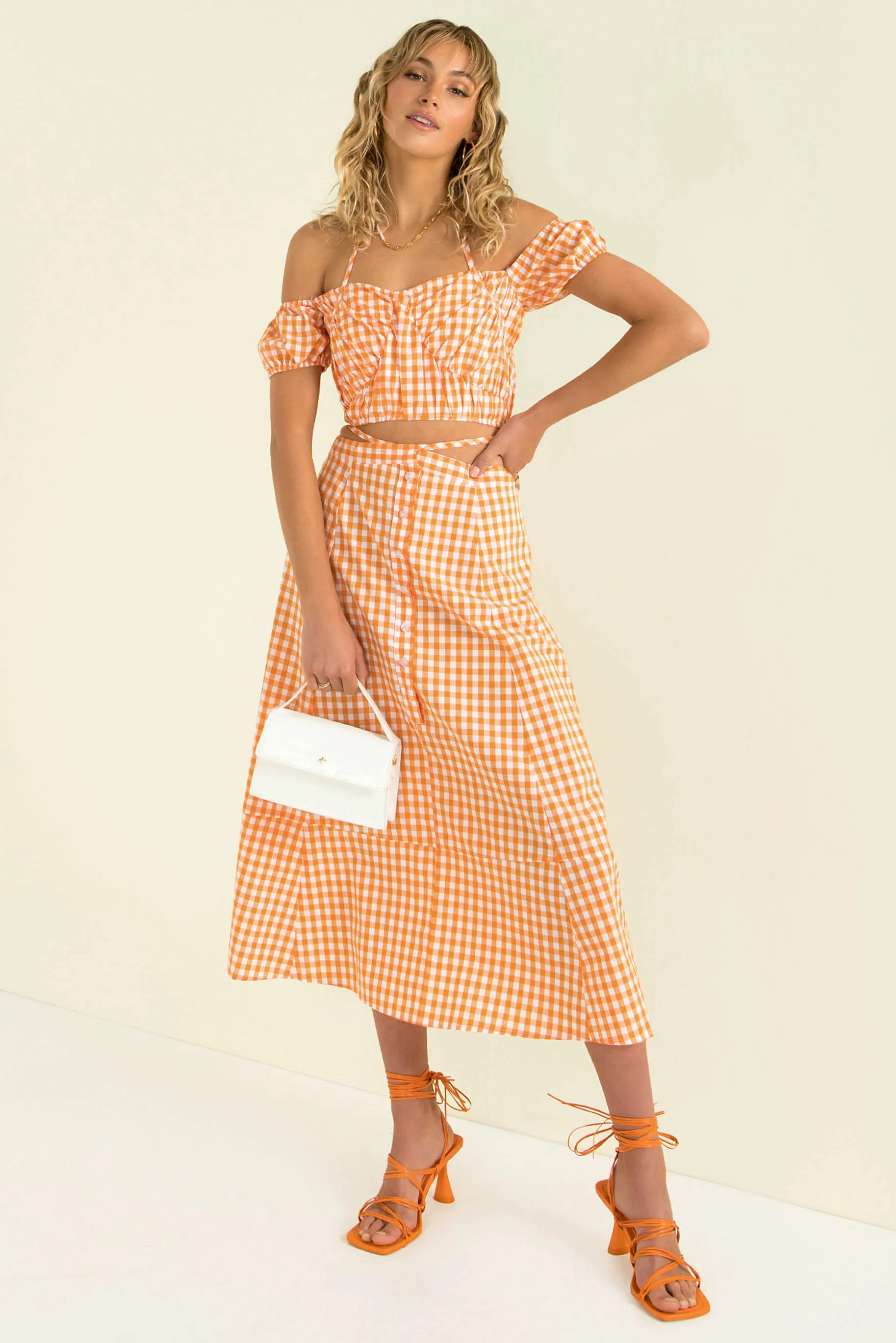 Inger Skirt / Orange Check