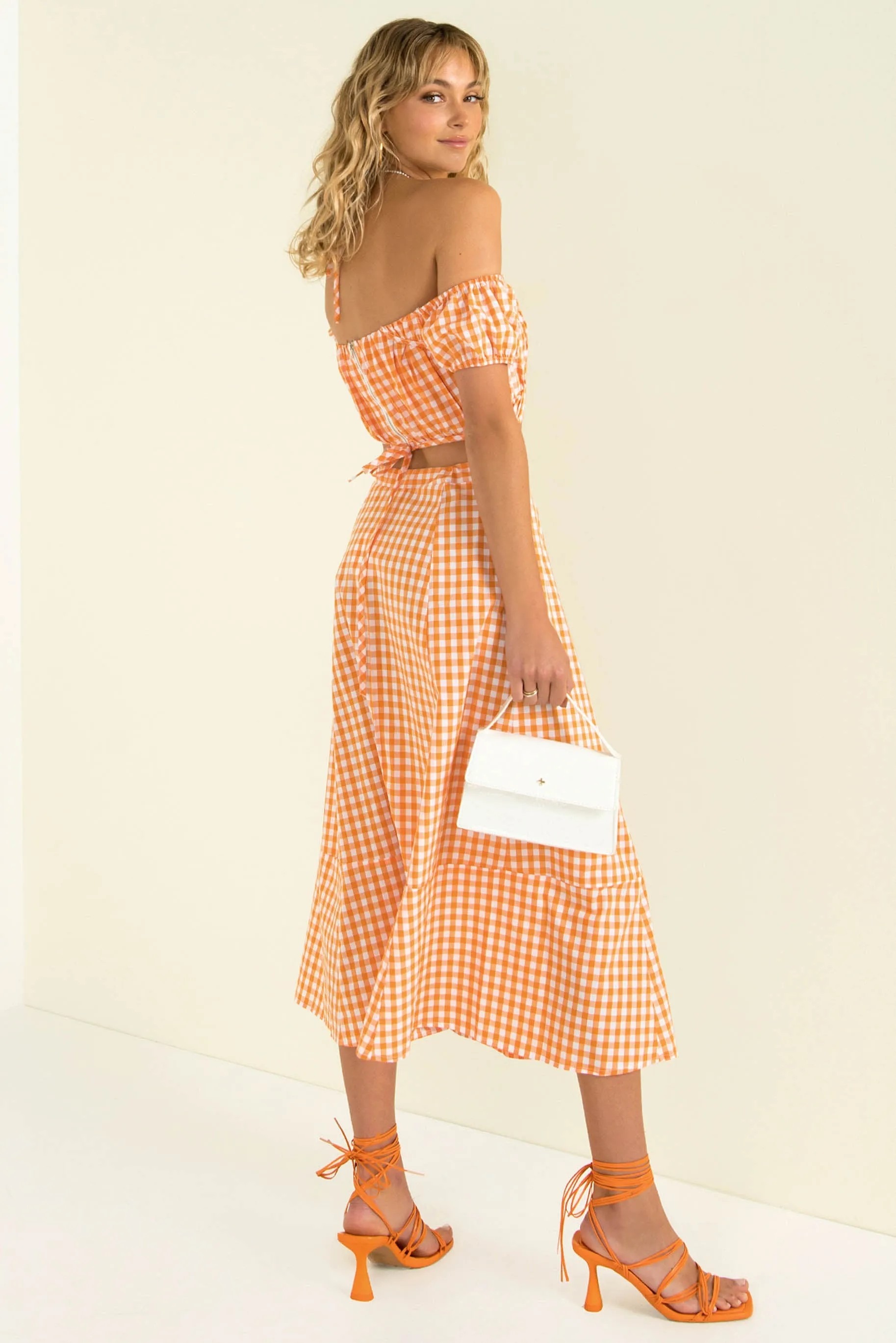 Inger Skirt / Orange Check