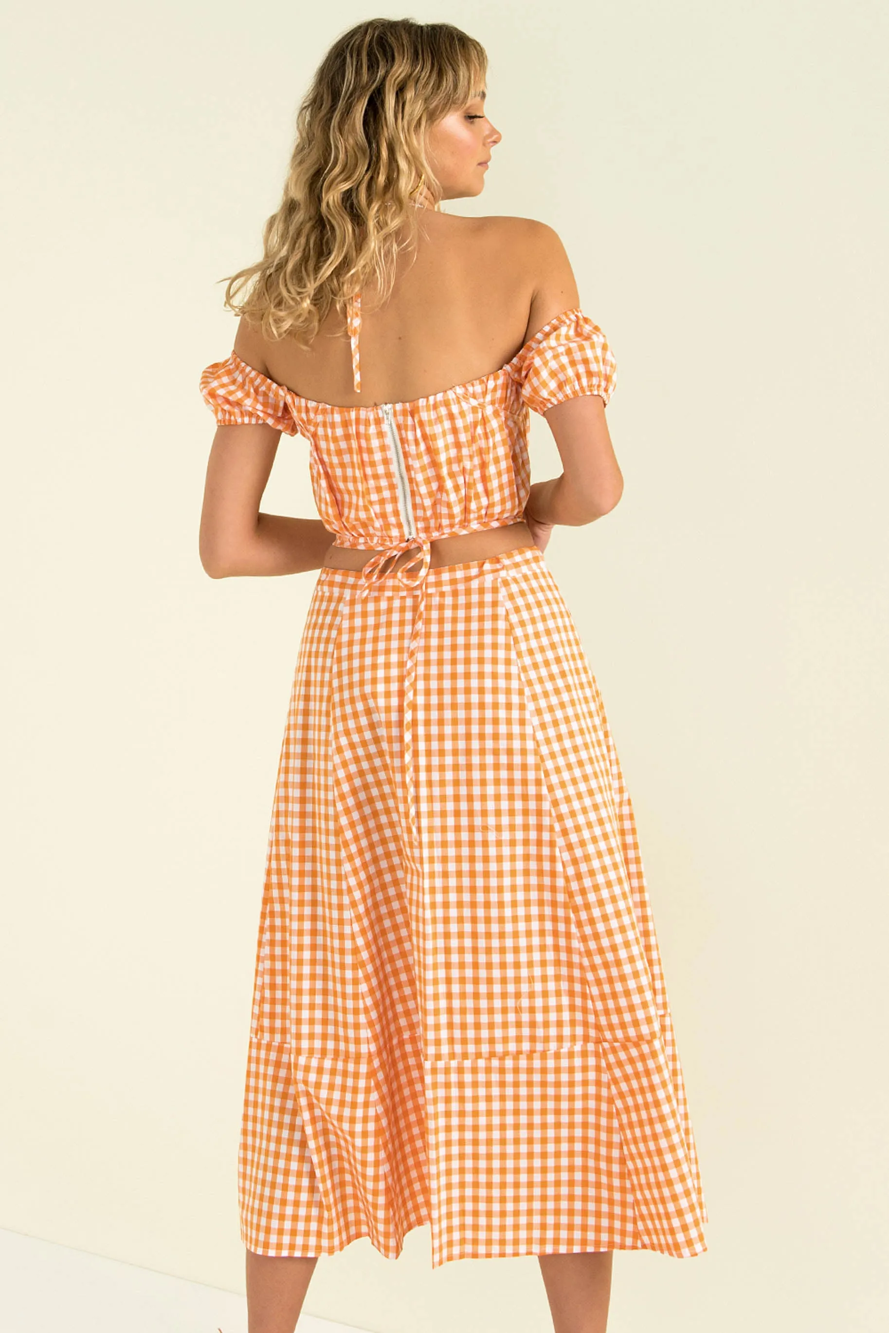 Inger Skirt / Orange Check