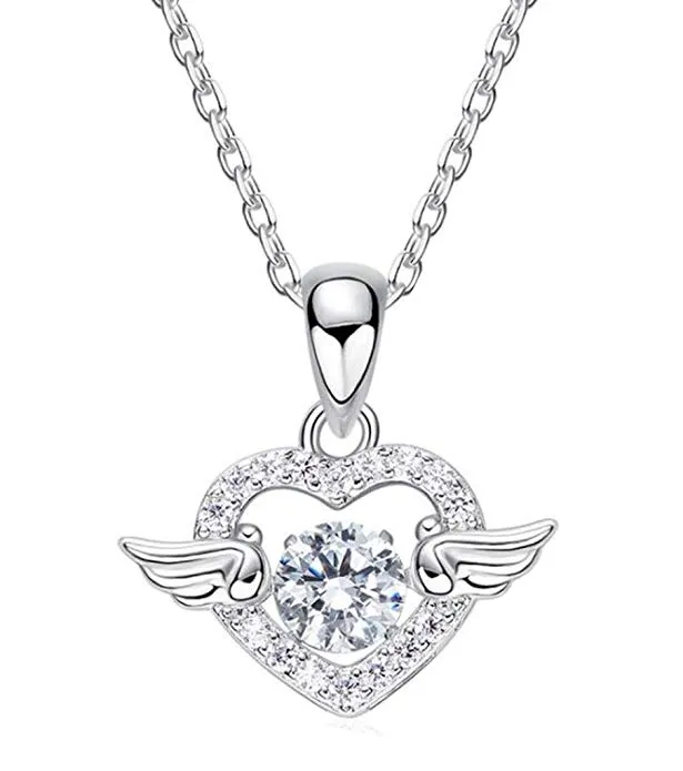 Lady Angel Wing Necklace, Pendant Necklace The Most Romantic Gift 925 Sterling Silver