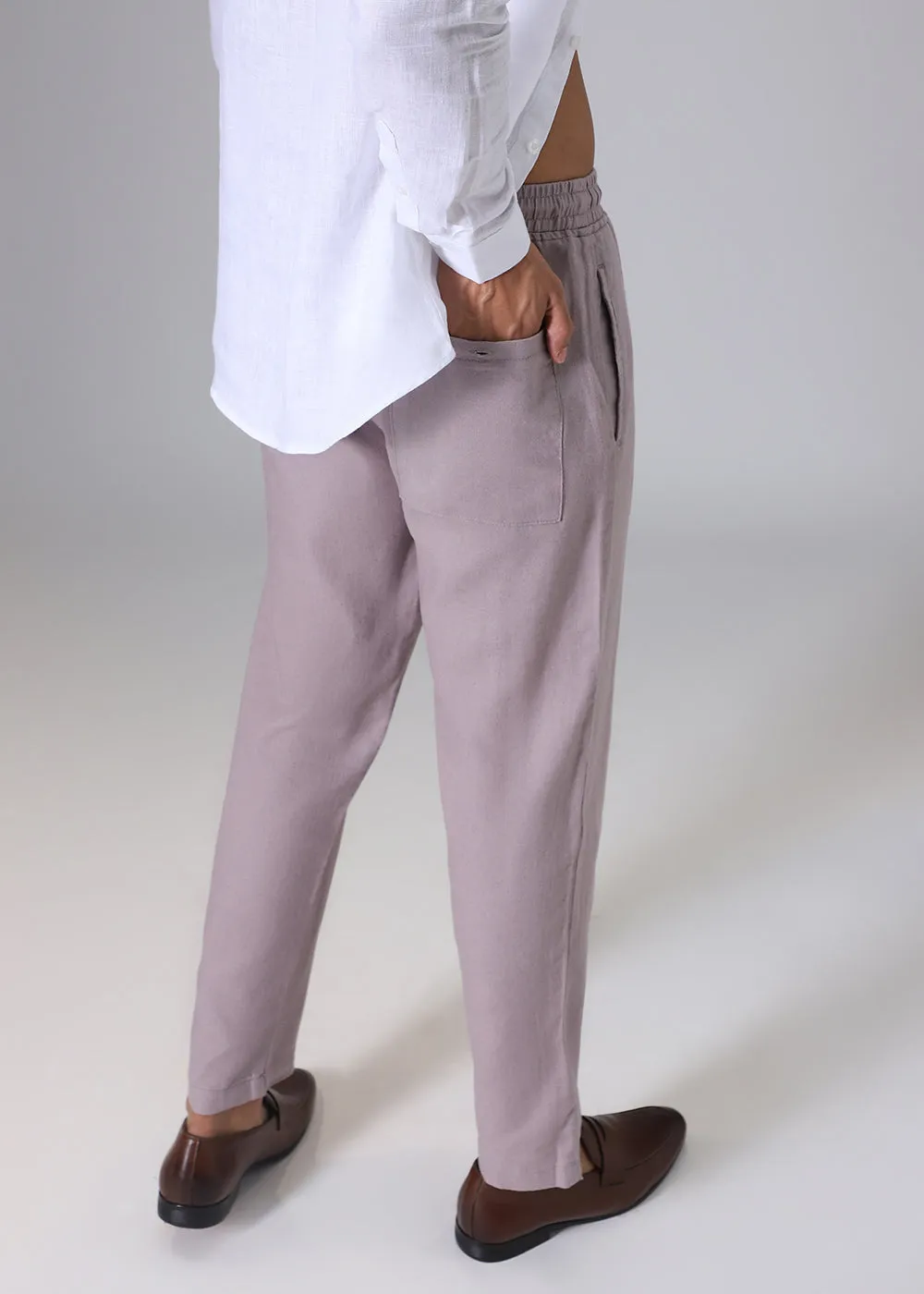 Lavender Drawstring Linen Pant