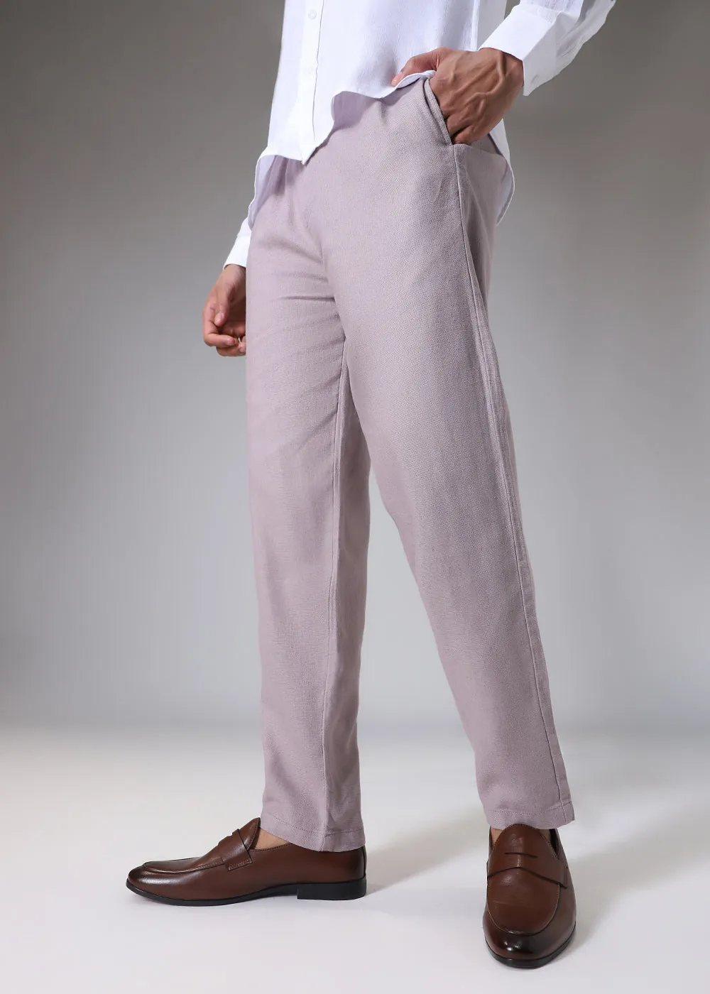 Lavender Drawstring Linen Pant