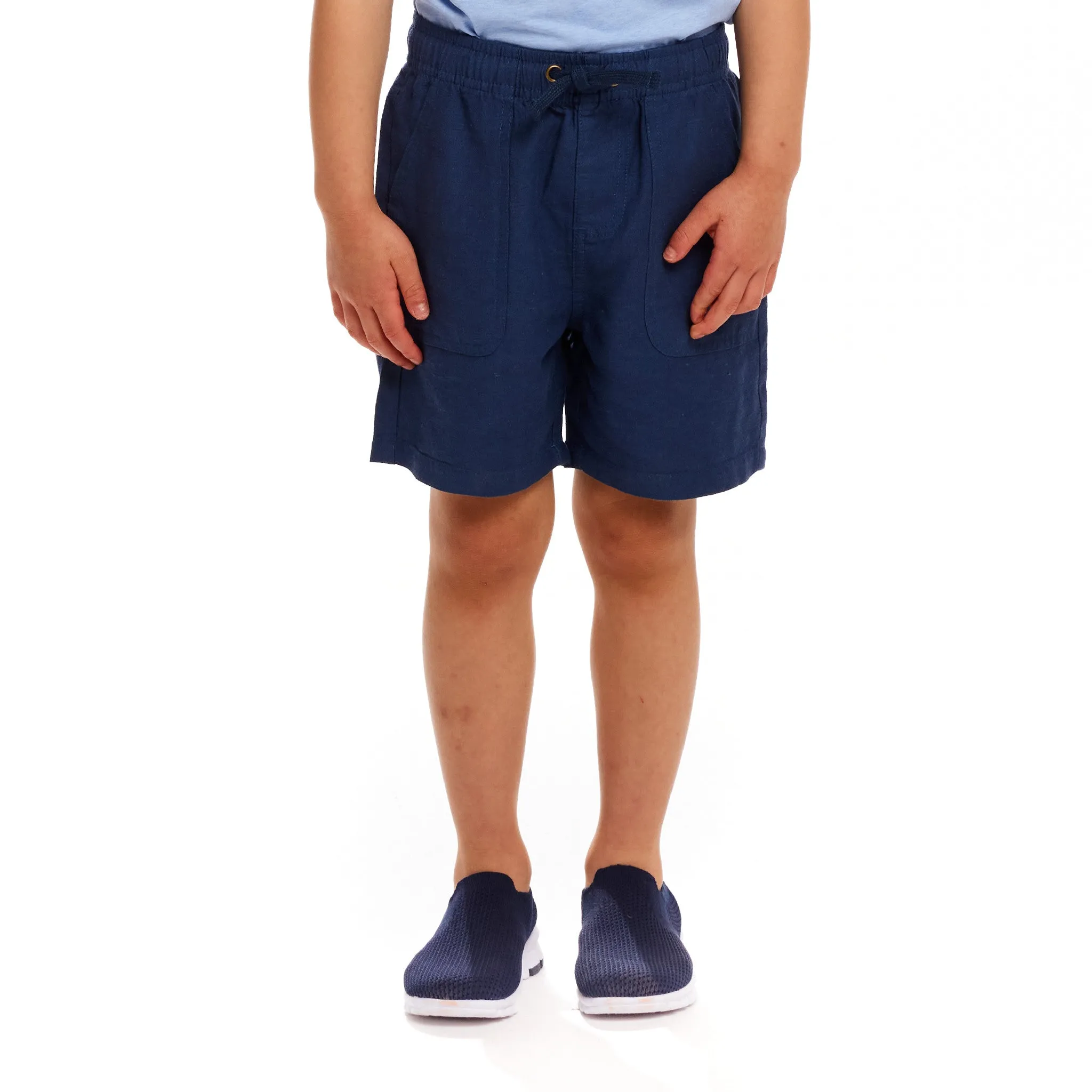 Linen Blend Shorts | Blue