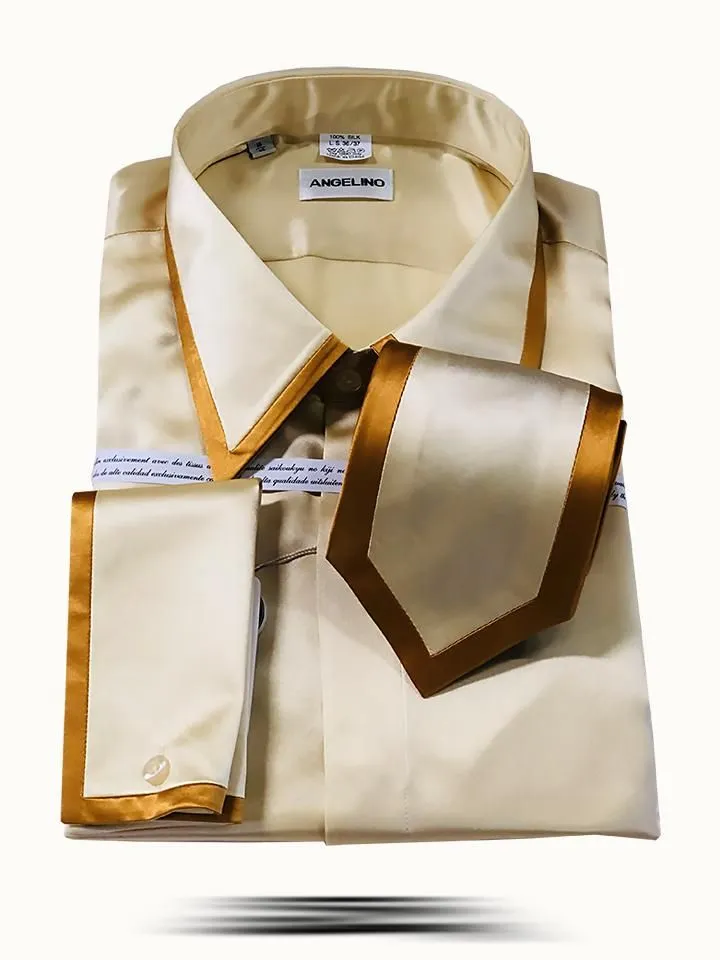 Men's Fashion Silk Shirts SS-A Gold