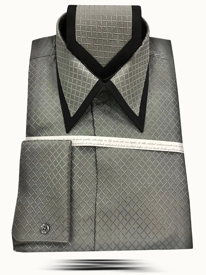 Men's Silk Shirts SJ Gray - Dress Shirt-Men-Fashion