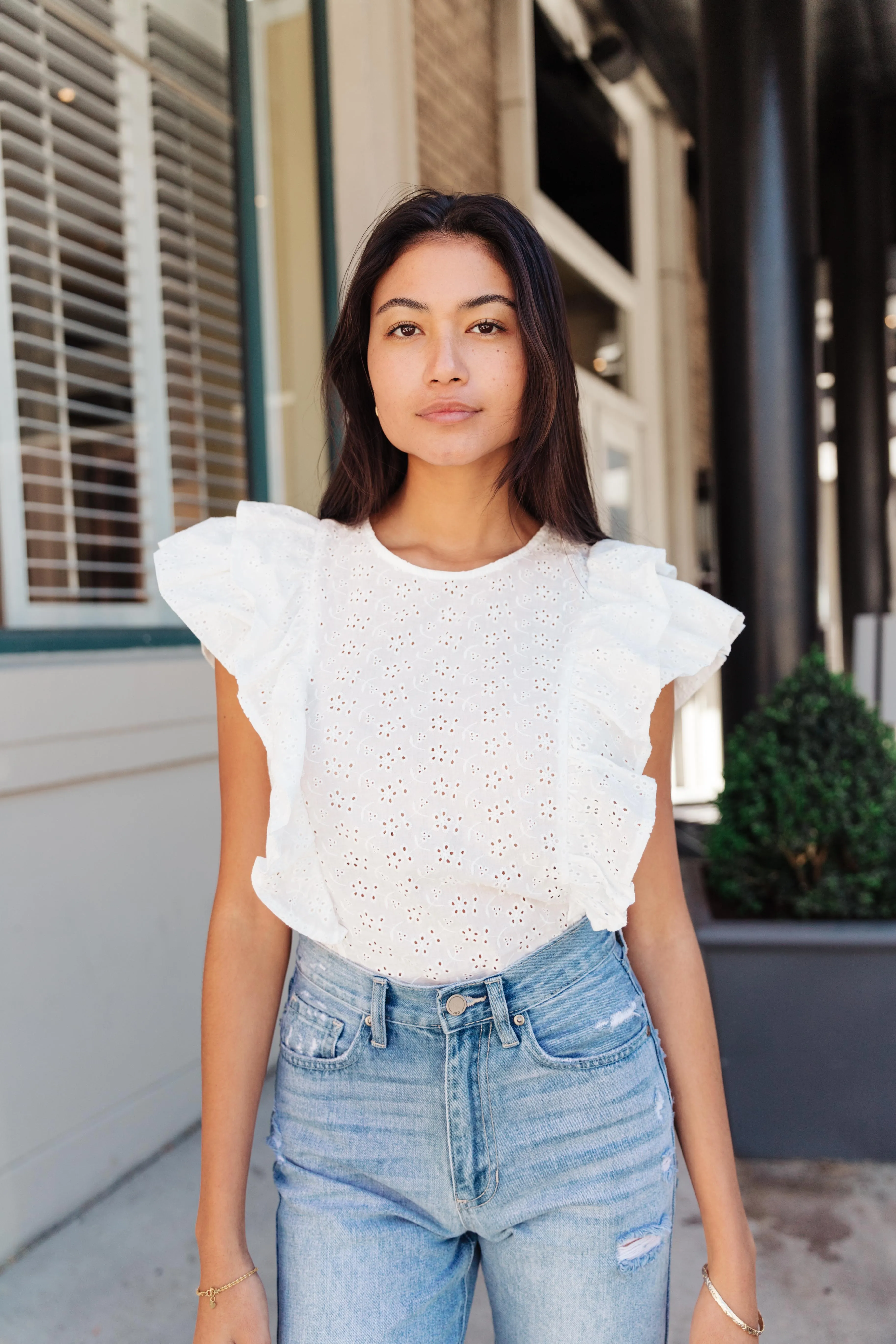 Modern Romantic Eyelet Top