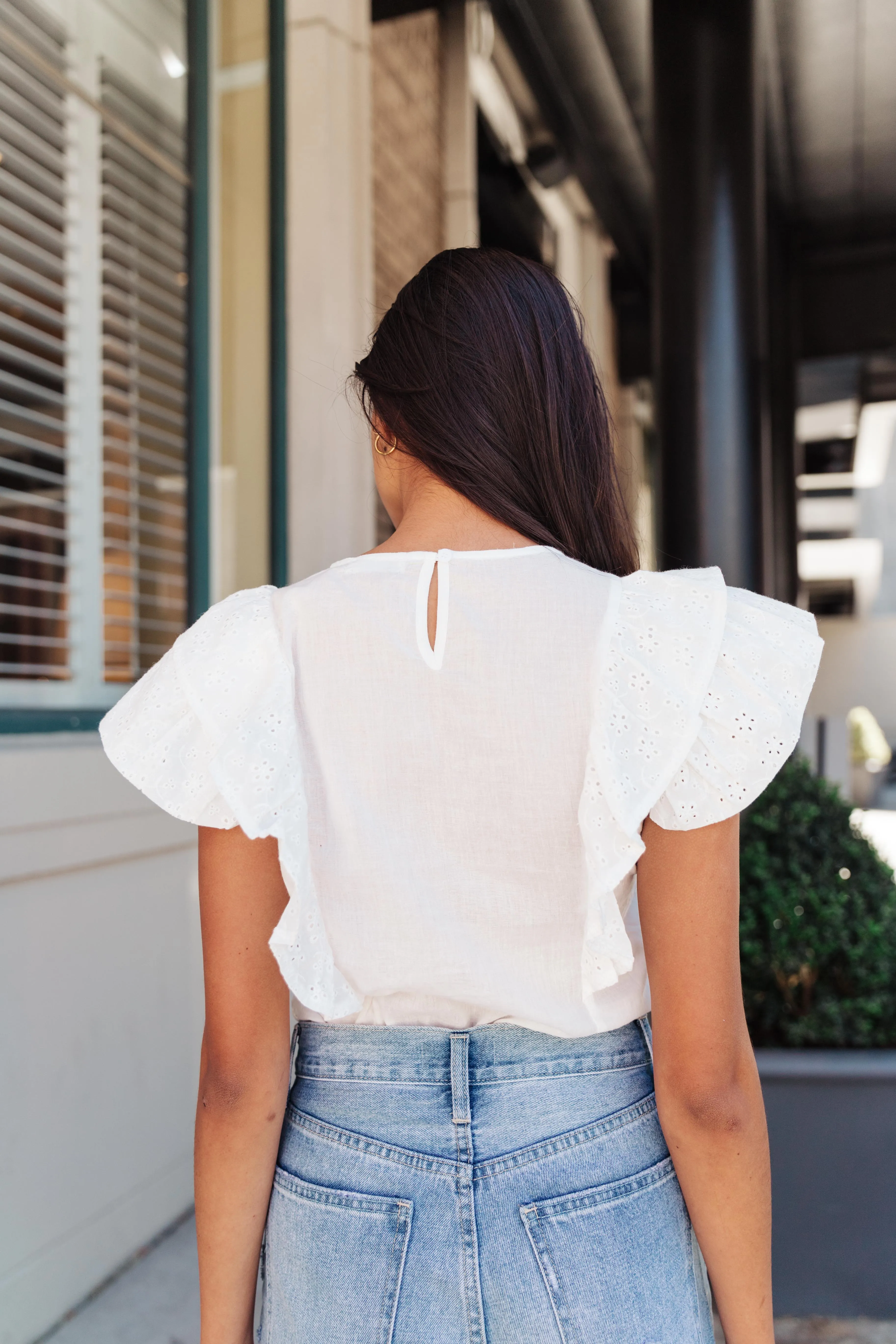 Modern Romantic Eyelet Top