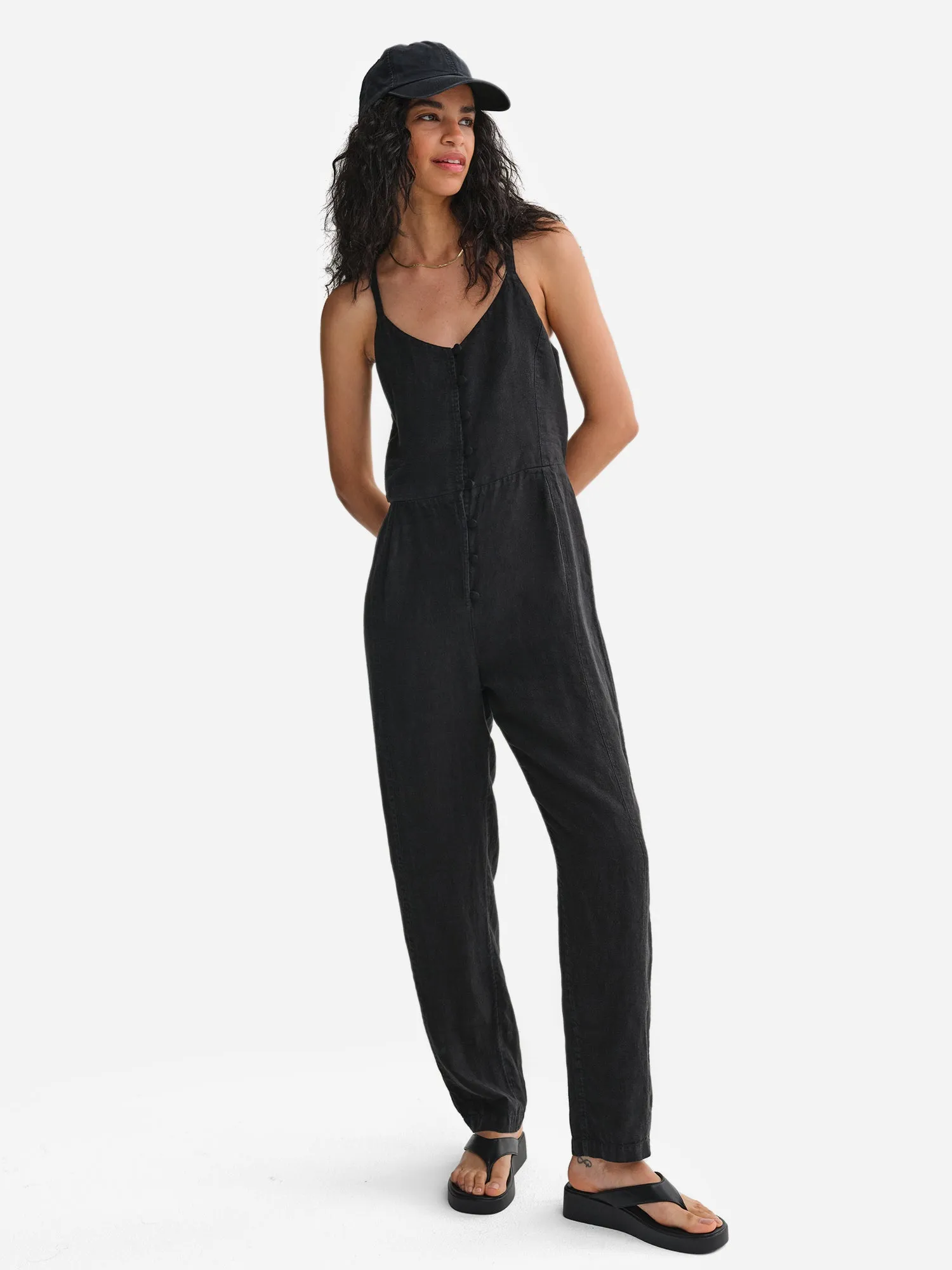 Organic Linen Tank Jumpsuit