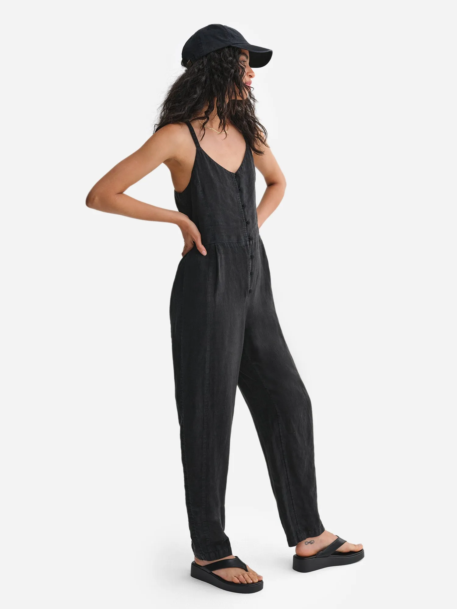 Organic Linen Tank Jumpsuit