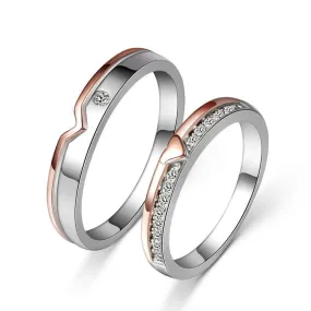 Romantic Couple Rings in 925 Sterling Silver