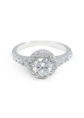 Romantic Juliet Ring with simulated diamonds