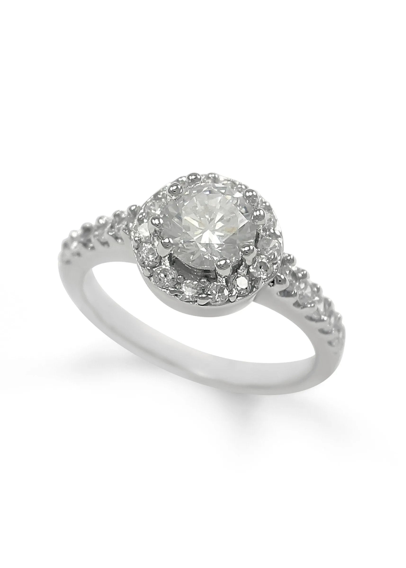 Romantic Juliet Ring with simulated diamonds