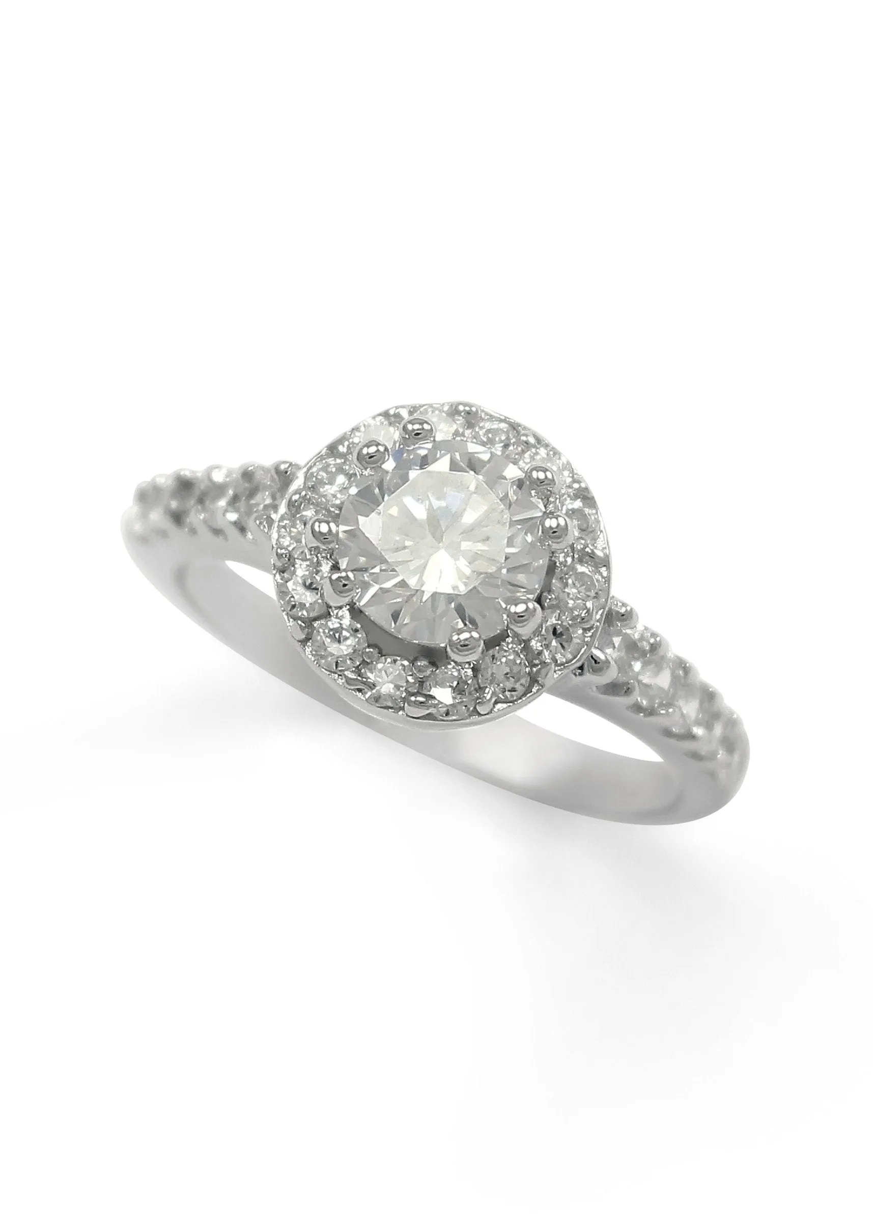 Romantic Juliet Ring with simulated diamonds