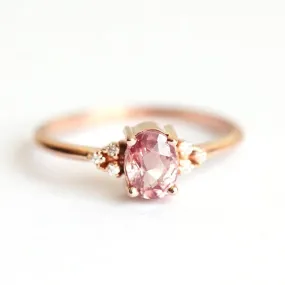 Romantic Pink Princess Rose Gold Color Ring