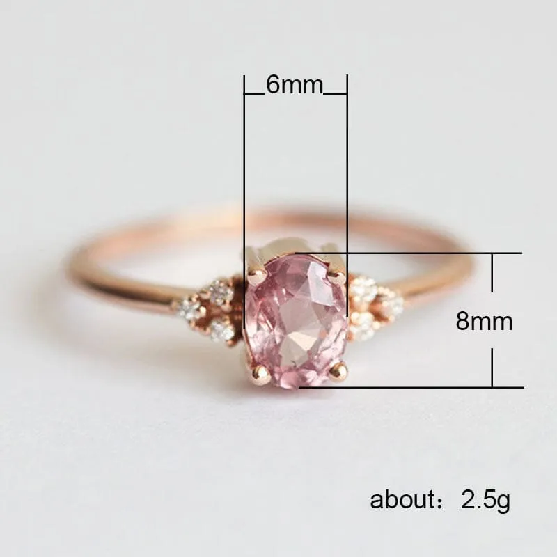 Romantic Pink Princess Rose Gold Color Ring