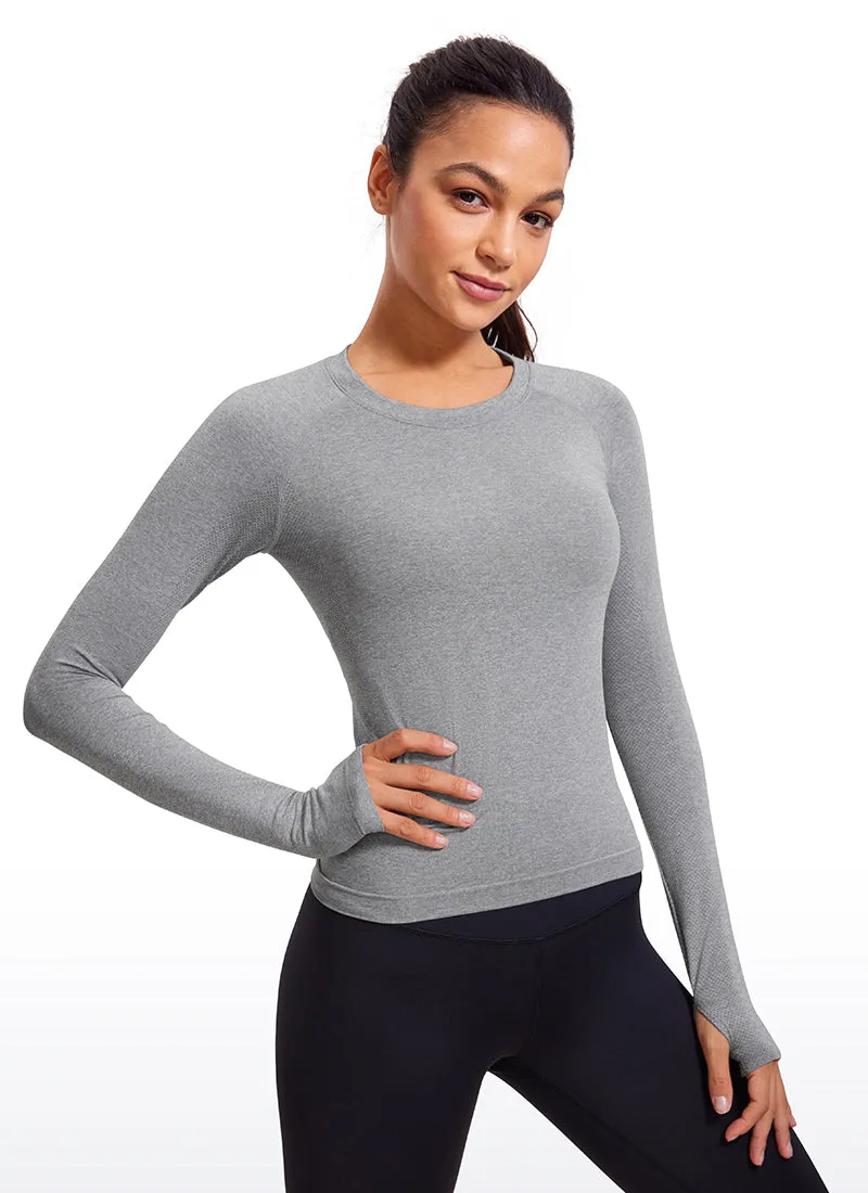 Seamless Long Sleeves with Thumbholes Shirts