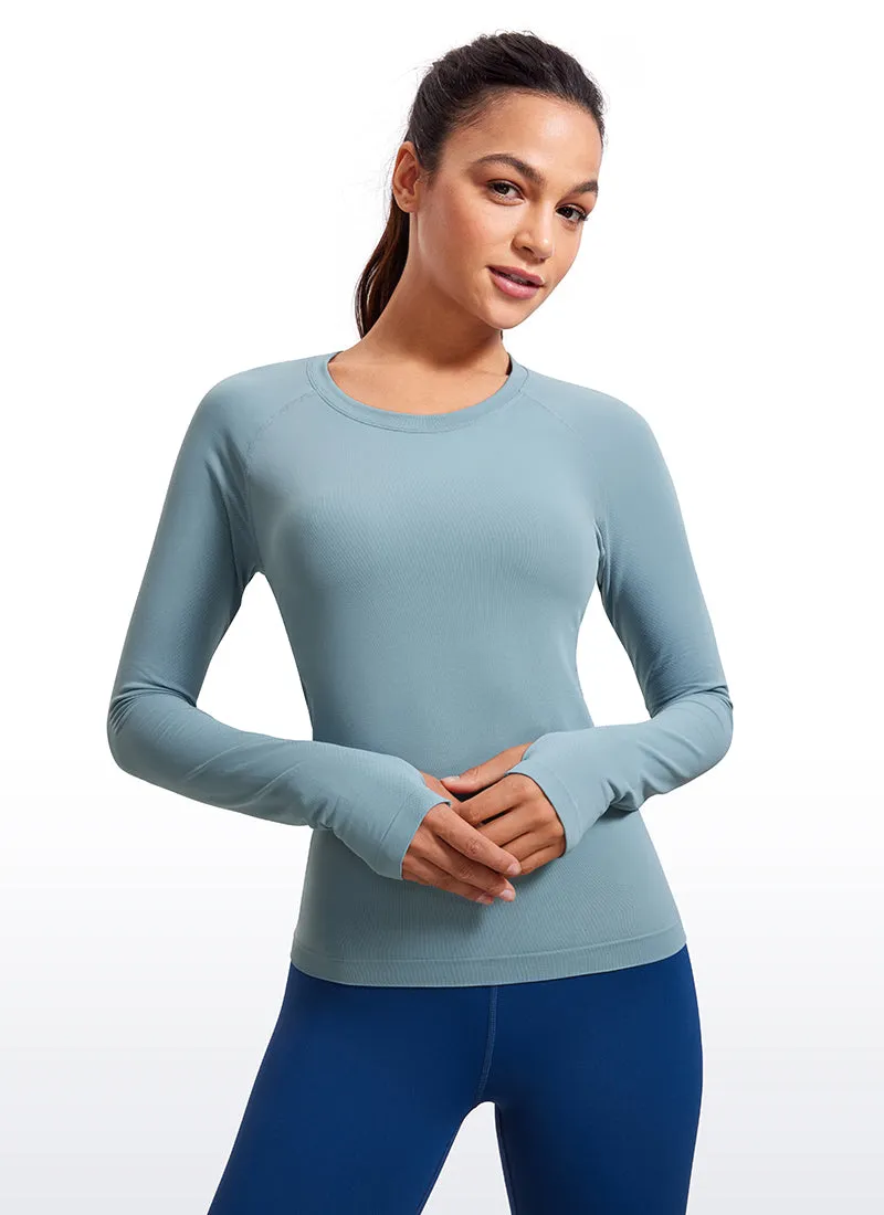 Seamless Long Sleeves with Thumbholes Shirts