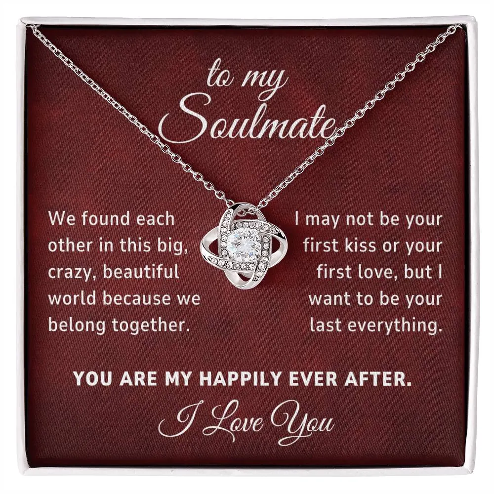 Soulmate Gift, Crazy Beautiful World Romantic Love Knot Necklace