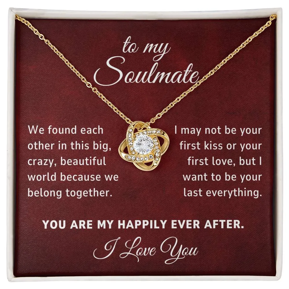 Soulmate Gift, Crazy Beautiful World Romantic Love Knot Necklace