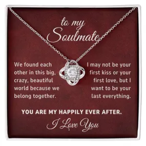 Soulmate Gift, Crazy Beautiful World Romantic Love Knot Necklace