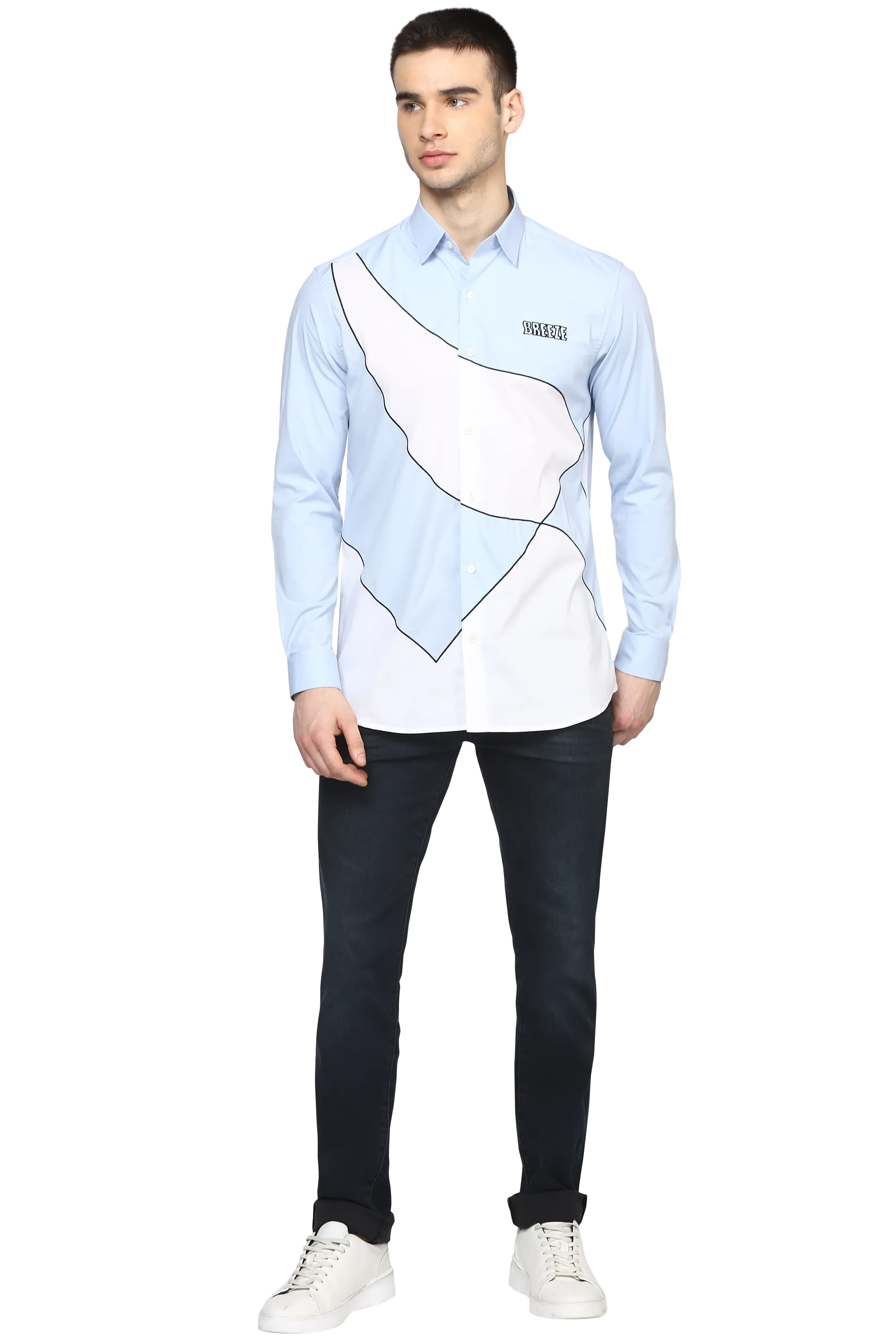 The Easy breezy Shirt in white & Sky blue