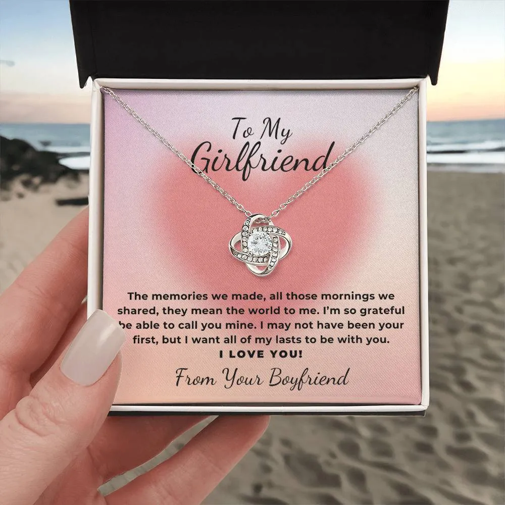 To My Girlfriend Gift The Memories We Made, Romantic Love Knot Necklace