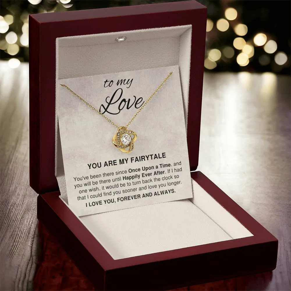 To My Love, If I Had One Wish Romantic Love Knot Necklace