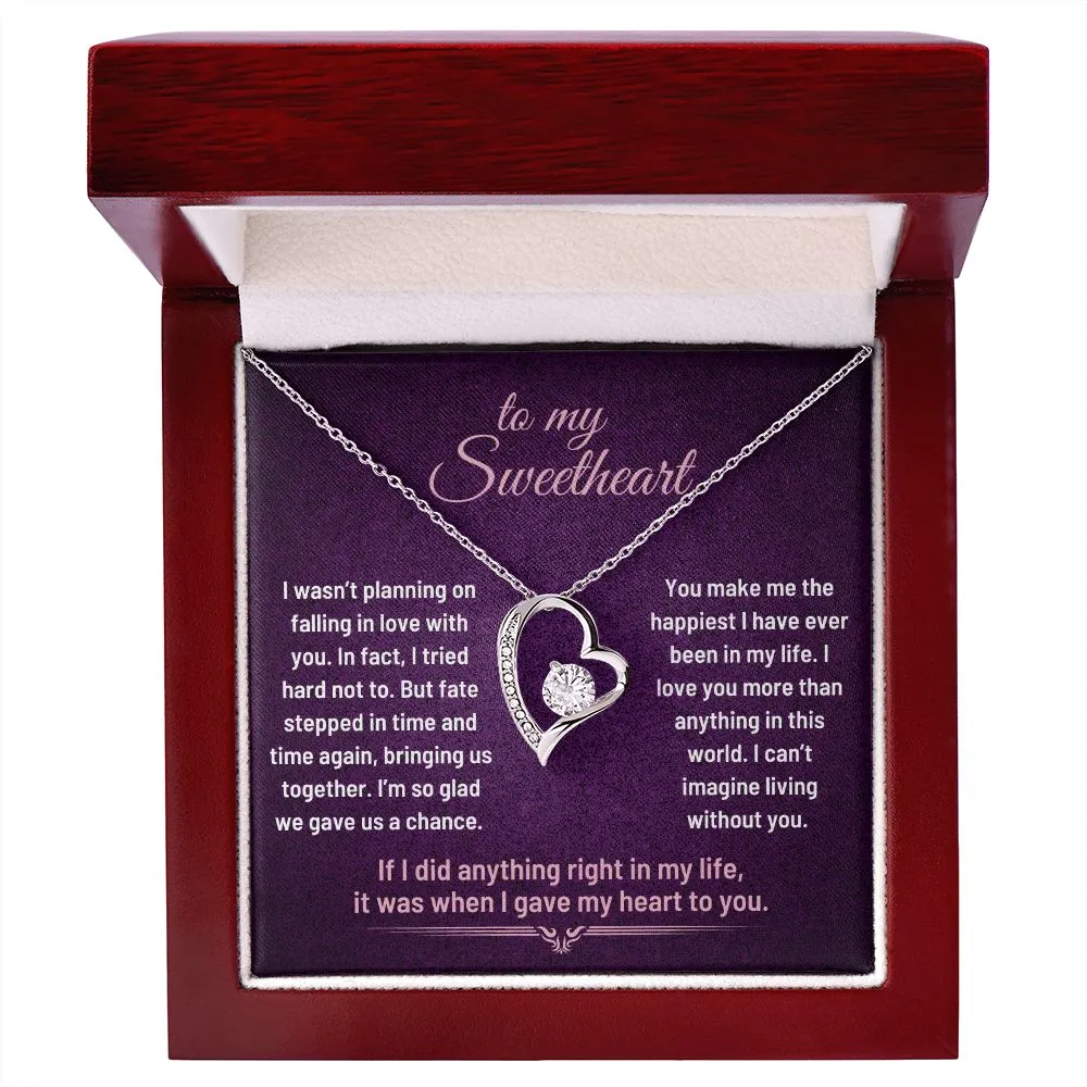 To My Sweetheart, It Was When I Gave my Heart to You Romantic Pendant Necklace