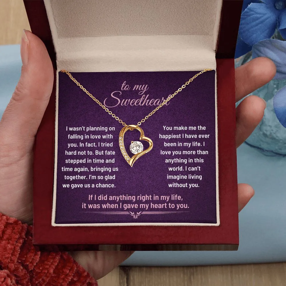 To My Sweetheart, It Was When I Gave my Heart to You Romantic Pendant Necklace