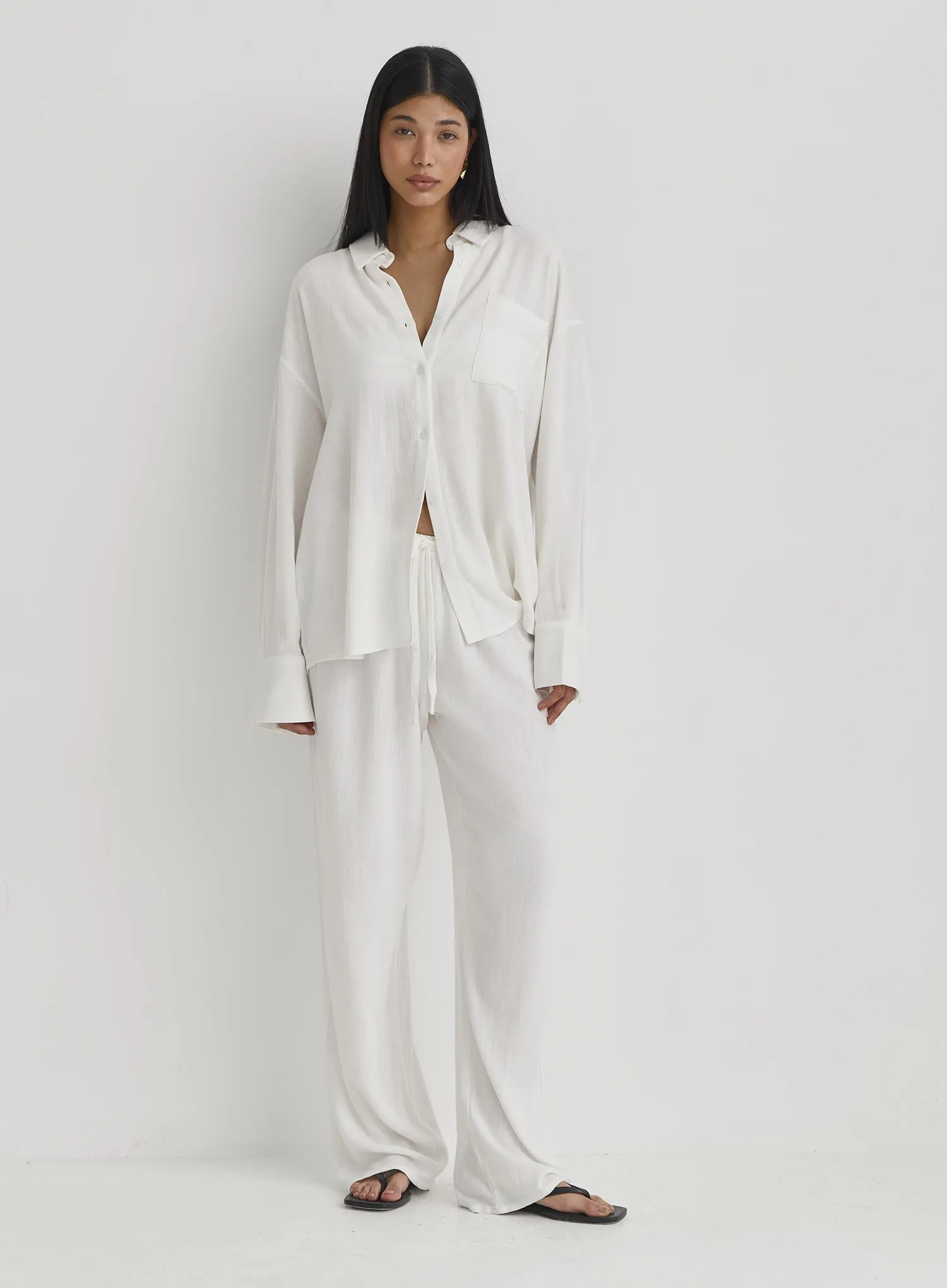 White Linen Shirt- Anna