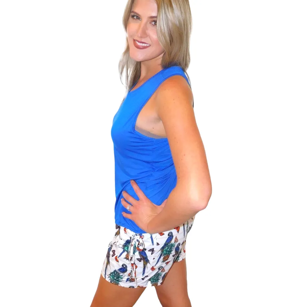 YOGAZ Breezy Tropical Stripe Colorful & Fun Shorts